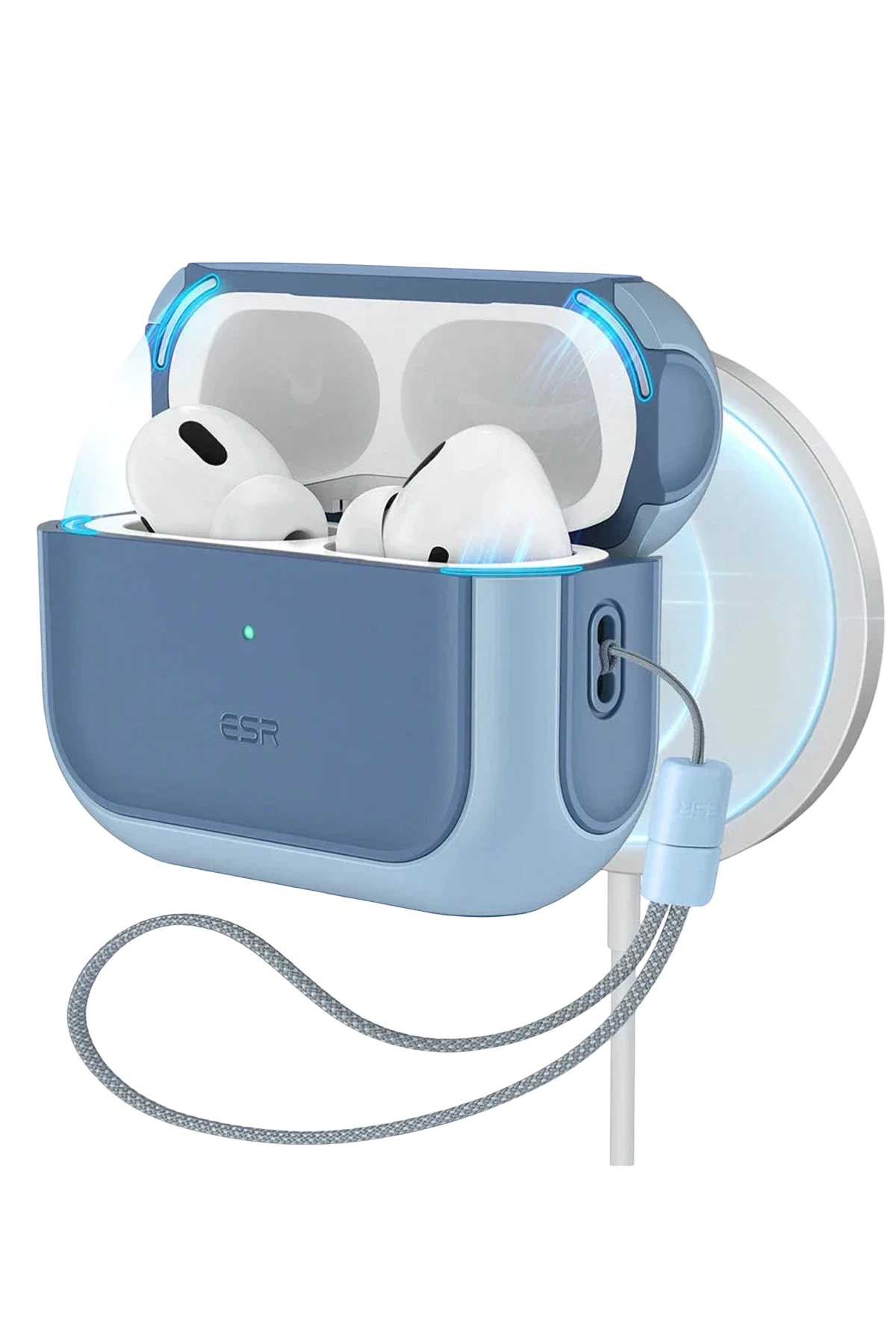 ESR Apple Airpods Pro 2 (2.Nesil) Orbit Hybrid Magsafe Şarj Destekli Kılıf - Mavi